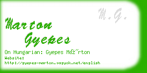 marton gyepes business card